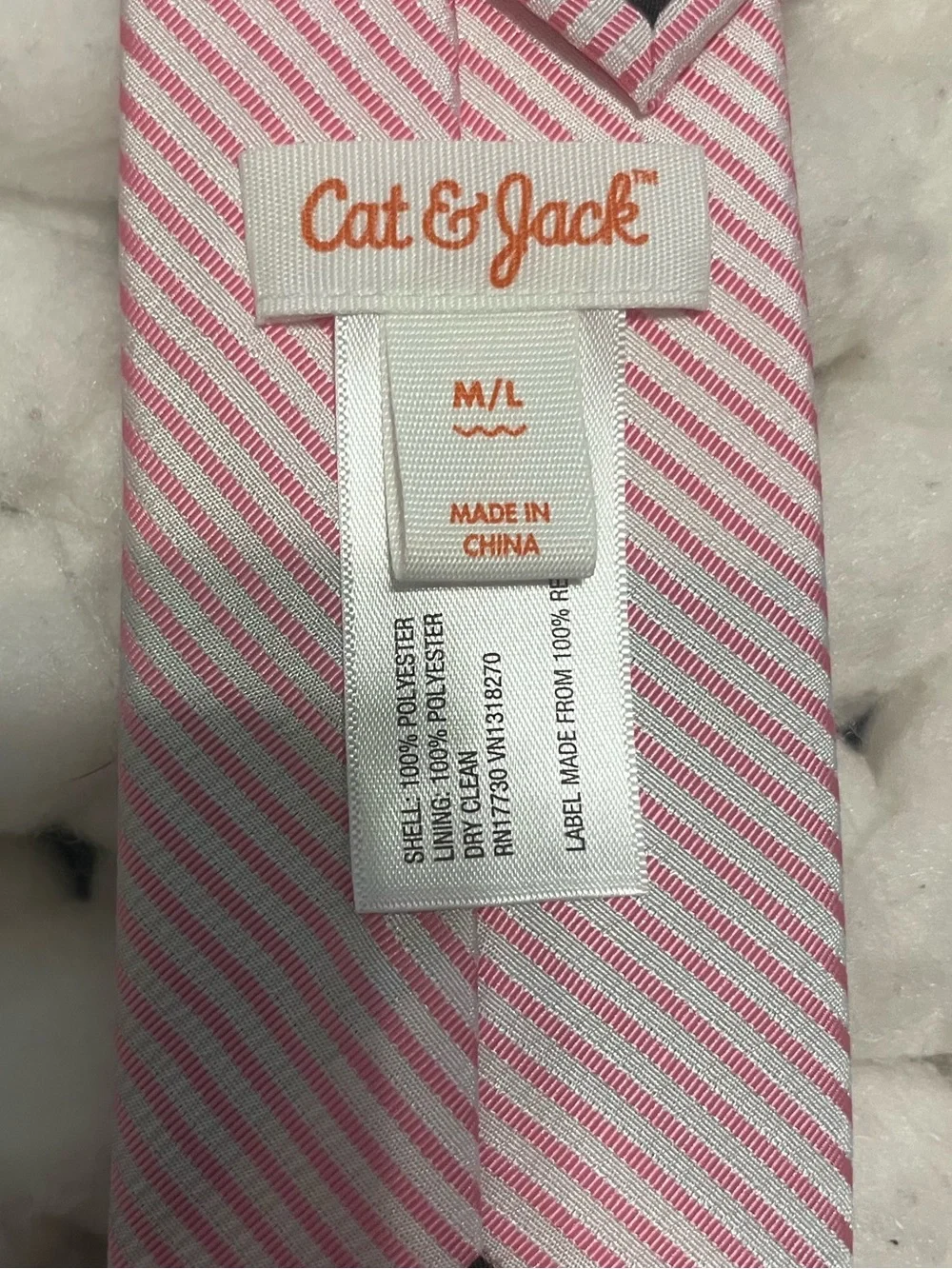 Cat & Jack Pink Striped Kids Neck Tie